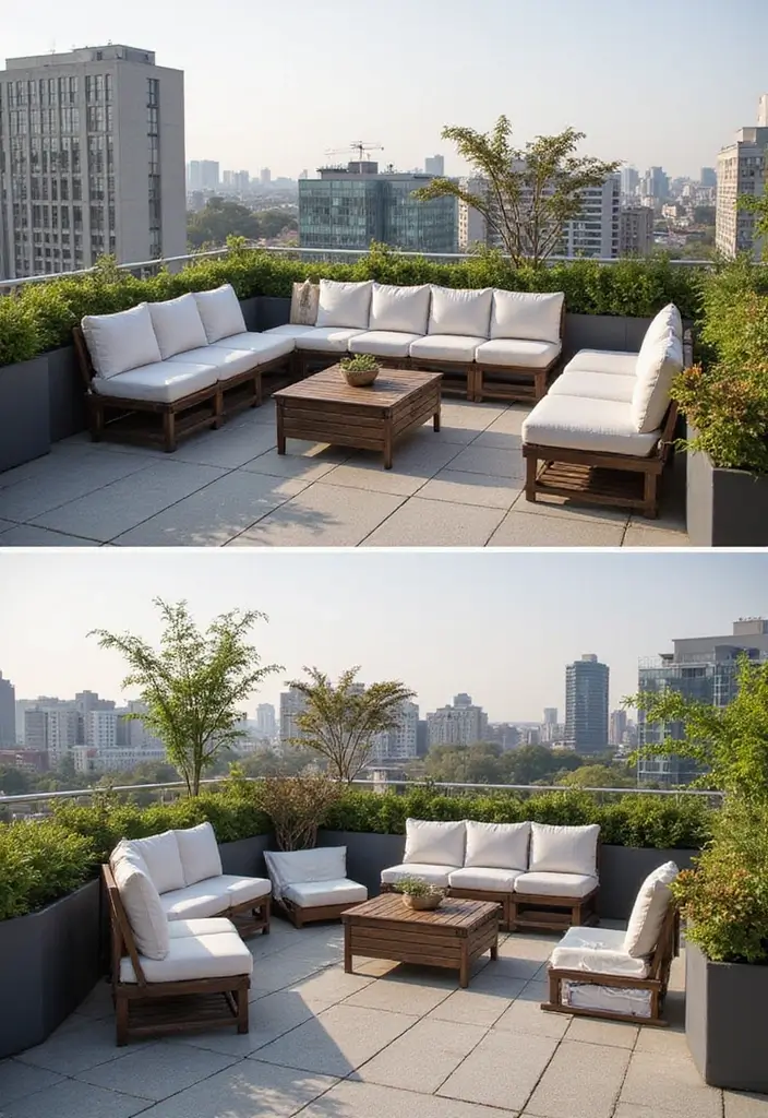 28 Roof Top Garden Ideas Terrace Design for Modern Homes - 11. Multi-Functional Furniture