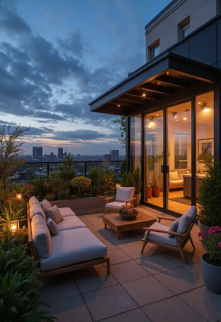 28 Roof Top Garden Ideas Terrace Design for Modern Homes - 2. Cozy Seating Areas