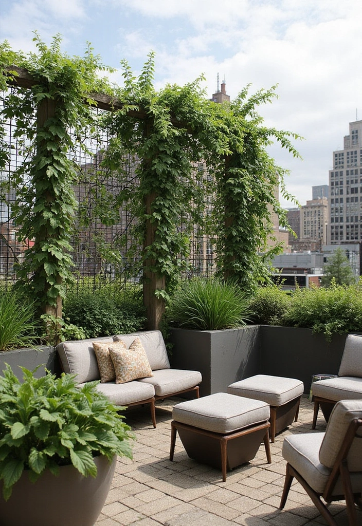 28 Roof Top Garden Ideas Terrace Design for Modern Homes - 7. Natural Privacy Screens