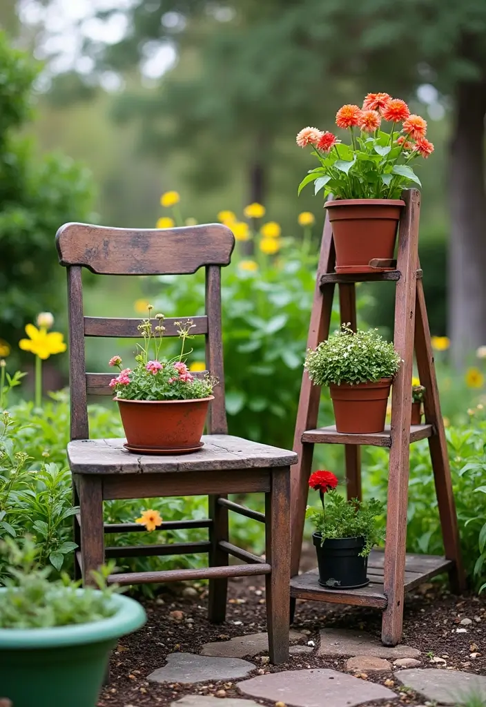 28 Small Garden Ideas on a Budget to Transform Your Tiny Yard - 12. Repurposed Furniture