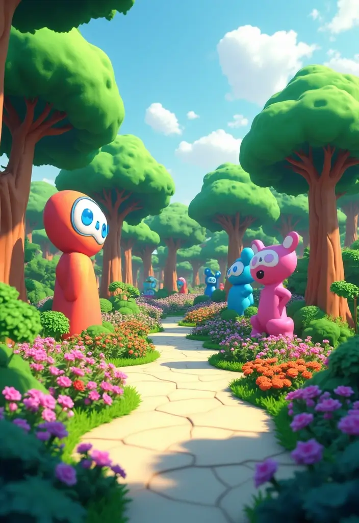 30 Creative Grow a Garden Roblox Ideas for Aesthetic Builds - 10. Art Garden