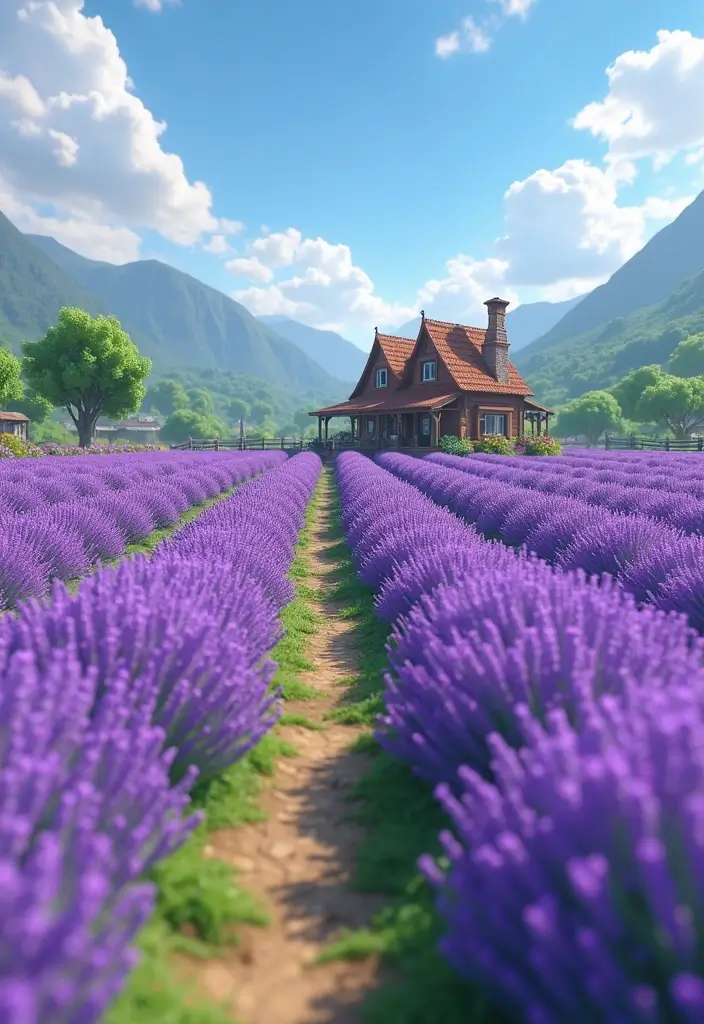 30 Creative Grow a Garden Roblox Ideas for Aesthetic Builds - 20. Dreamy Lavender Fields