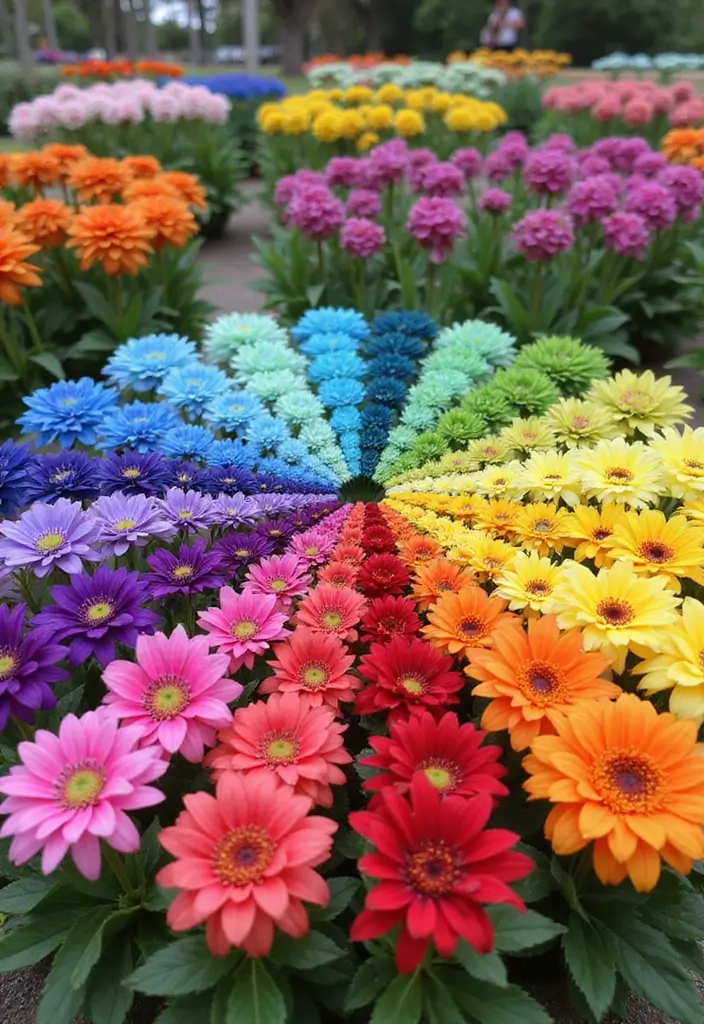 30 Creative Grow a Garden Roblox Ideas for Aesthetic Builds - 22. Color Wheel Garden