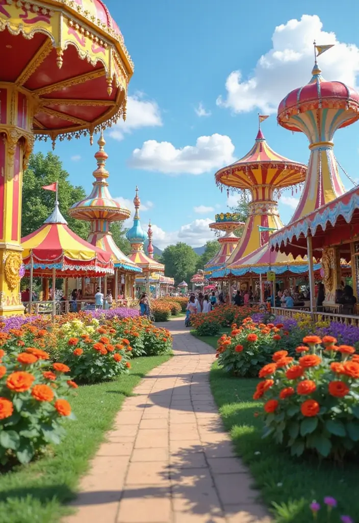 30 Creative Grow a Garden Roblox Ideas for Aesthetic Builds - 25. Carnival Garden