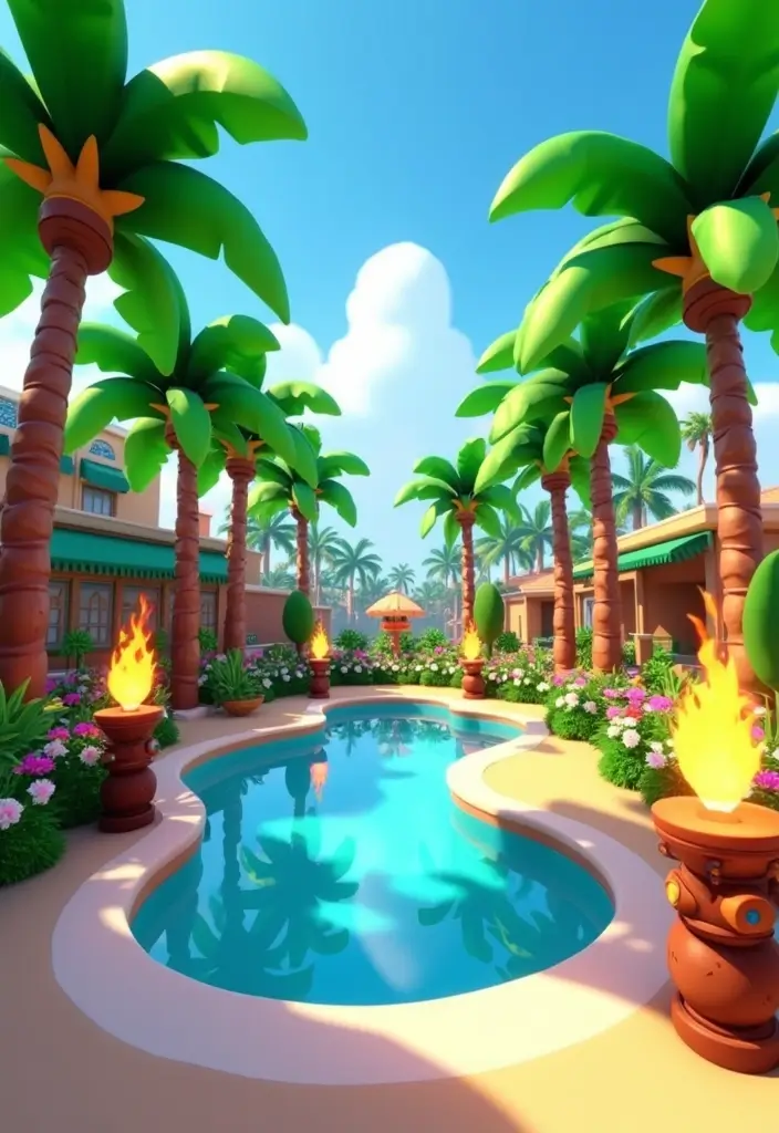 30 Creative Grow a Garden Roblox Ideas for Aesthetic Builds - 3. Tropical Paradise