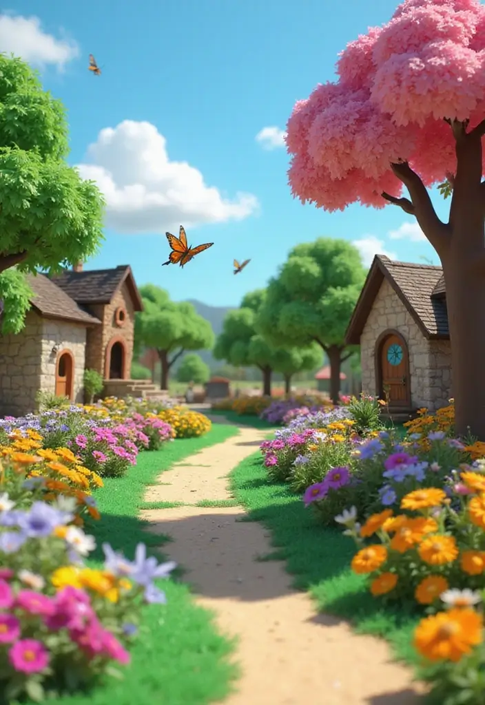 30 Creative Grow a Garden Roblox Ideas for Aesthetic Builds - 9. Colorful Butterfly Garden