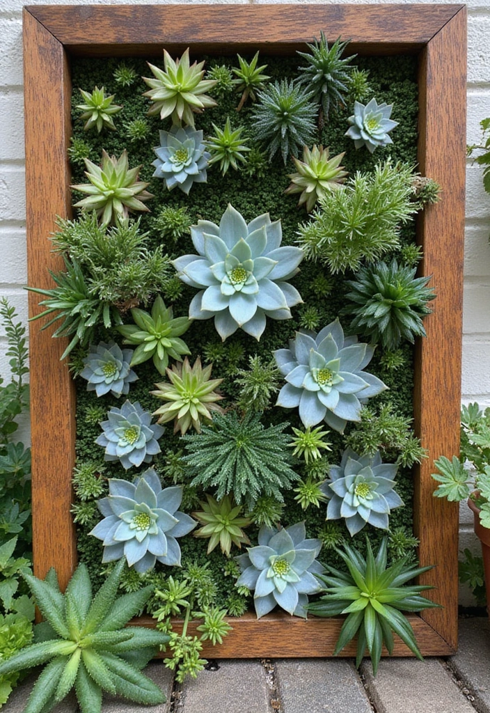 30 Easy Garden Ideas on a Budget for Every Homeowner - 12. Succulent Wall Art