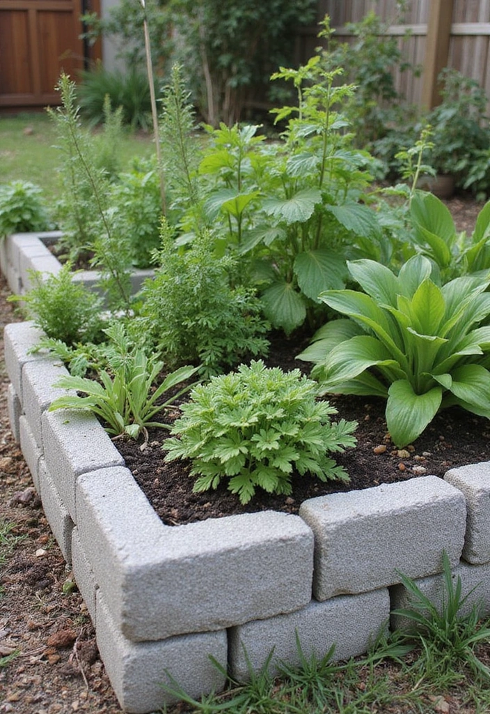30 Easy Garden Ideas on a Budget for Every Homeowner - 16. Cinder Block Gardens