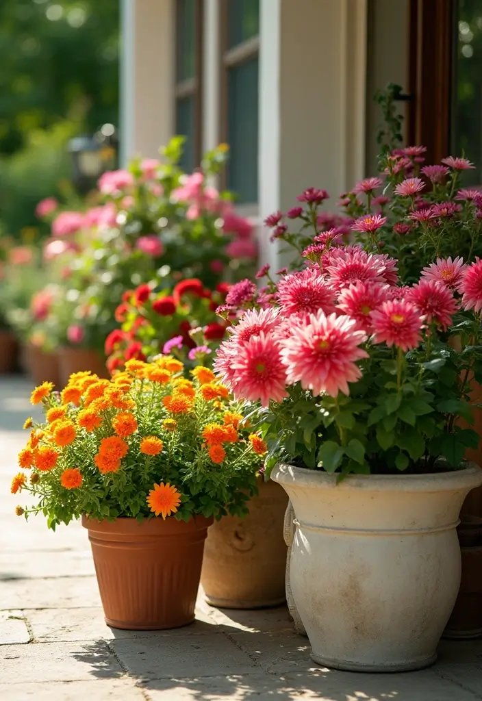30 Easy Garden Ideas on a Budget for Every Homeowner - 23. Seasonal Container Arrangements