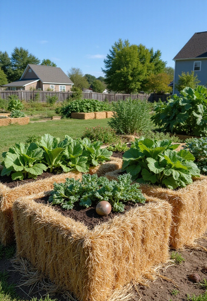 30 Easy Garden Ideas on a Budget for Every Homeowner - 7. Straw Bale Gardening