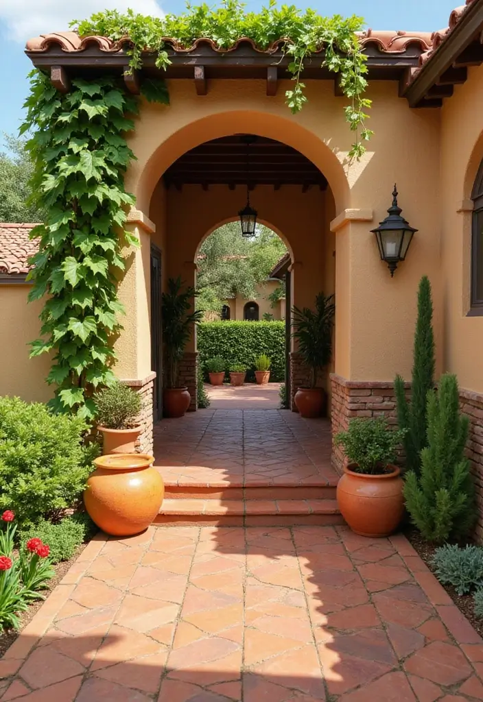 30 Grow a Garden Entrance Ideas Roblox Game Builds You’ll Love - 17. Mediterranean Style Entrance