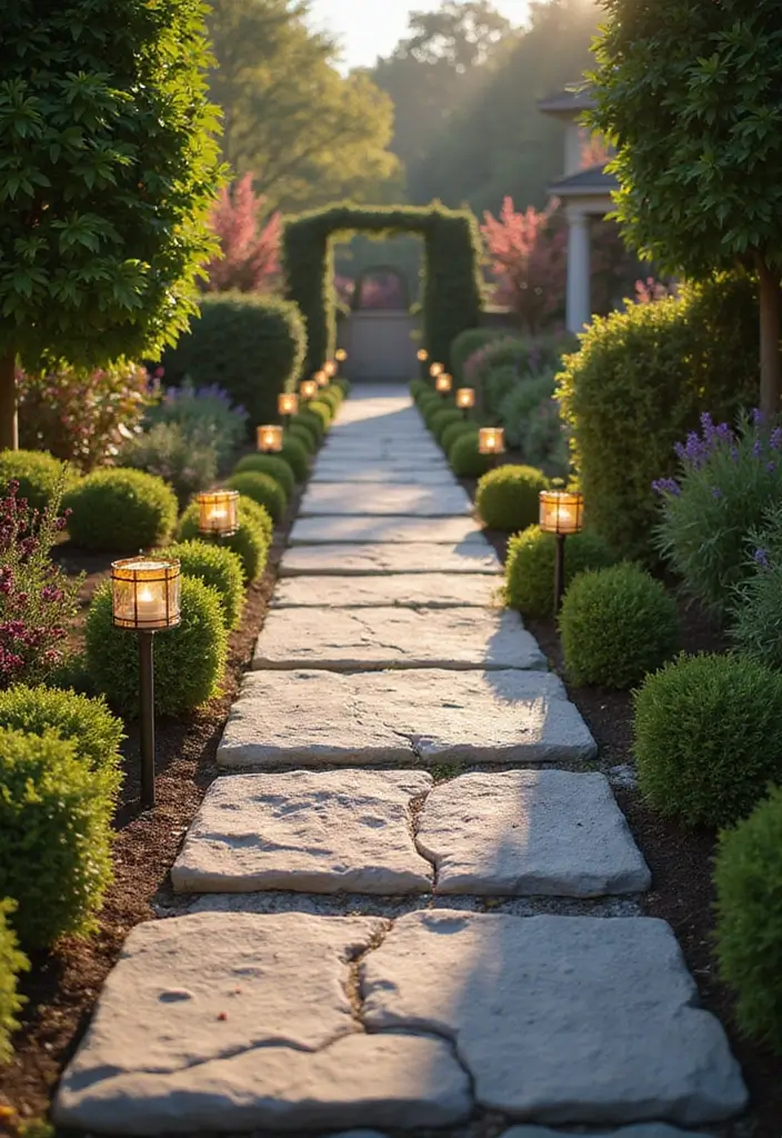 30 Grow a Garden Entrance Ideas Roblox Game Builds You’ll Love - 2. Elegant Stone Pathway