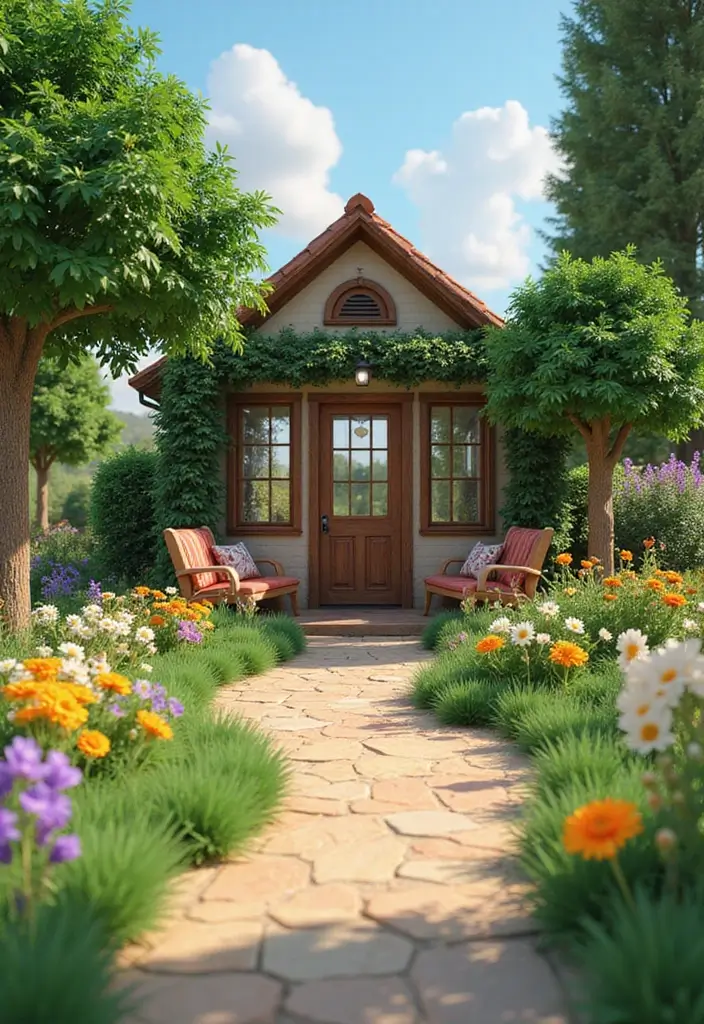 30 Grow a Garden Entrance Ideas Roblox Game Builds You’ll Love - 22. Cottage Garden Style Entrance