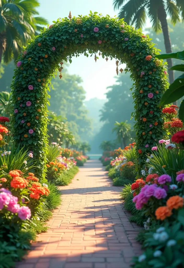 30 Grow a Garden Entrance Ideas Roblox Game Builds You’ll Love - 23. Lush Botanical Entrance