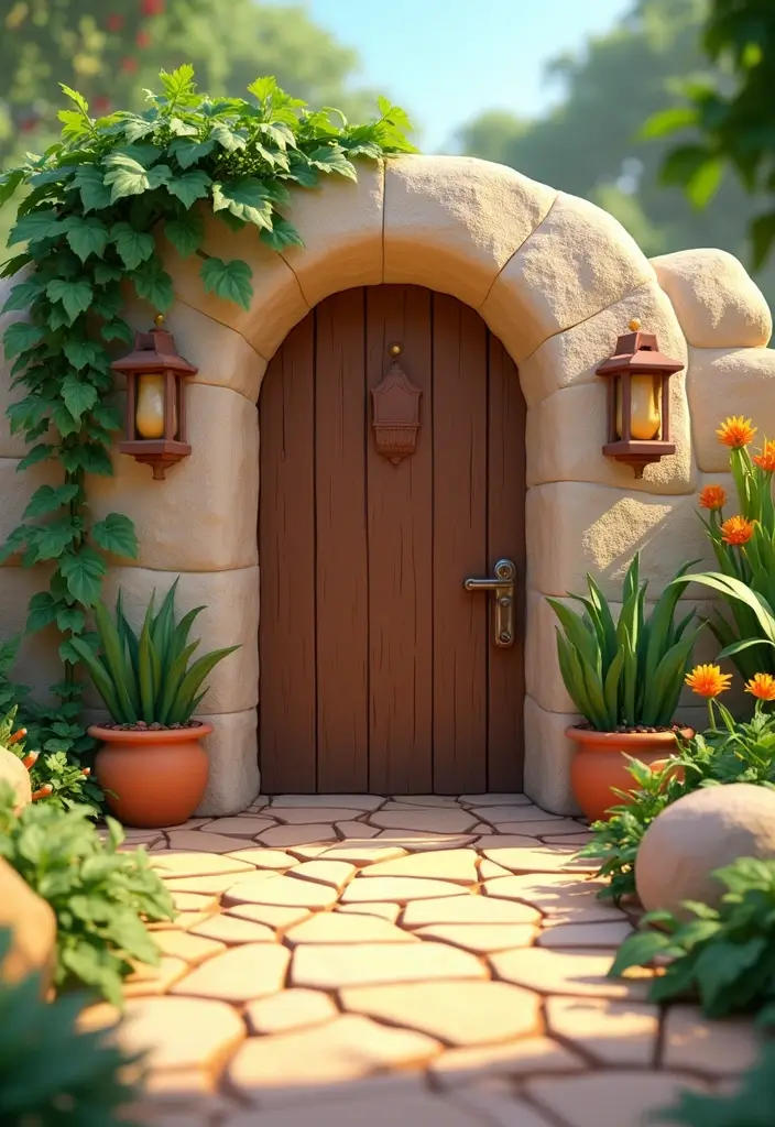 30 Grow a Garden Entrance Ideas Roblox Game Builds You’ll Love - 24. Artisan Craft Garden Entrance