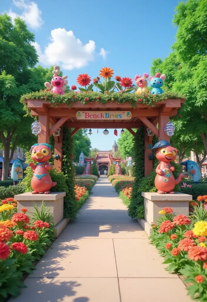 30 Grow a Garden Entrance Ideas Roblox Game Builds You’ll Love - 25. Vibrance Through Colors
