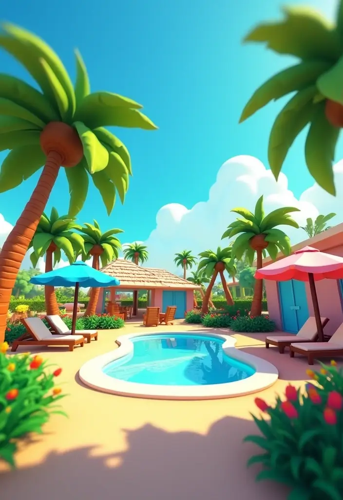 30 Inspiring Grow a Garden Roblox Game Layout Builds to Try - 3. Tropical Paradise Garden