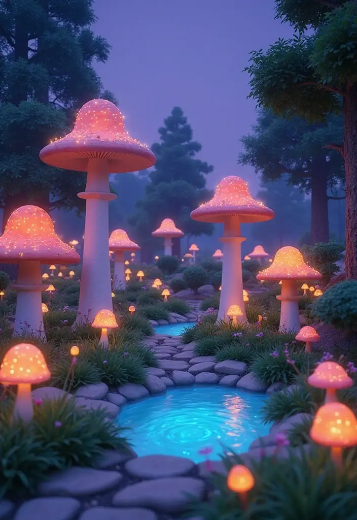30 Inspiring Grow a Garden Roblox Game Layout Builds to Try - 7. Whimsical Mushroom Garden