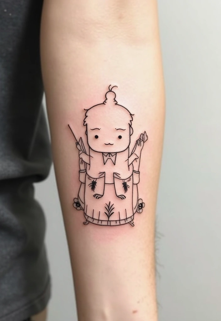 30 Magical Over the Garden Wall Tattoo Ideas for Fans - 10. Simple Line Art