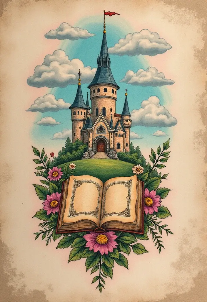 30 Magical Over the Garden Wall Tattoo Ideas for Fans - 17. Whimsical Fairy Tale Elements