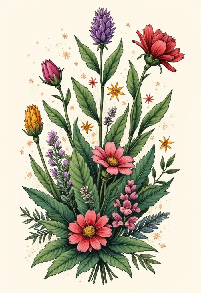 30 Magical Over the Garden Wall Tattoo Ideas for Fans - 19. Magical Herbs and Plants