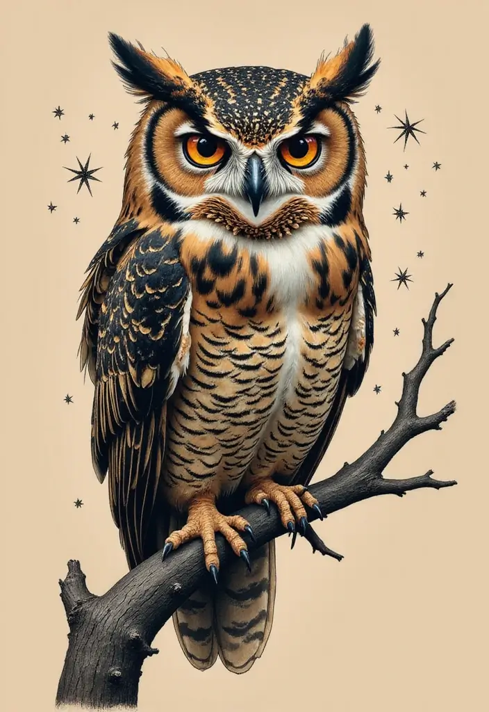 30 Magical Over the Garden Wall Tattoo Ideas for Fans - 20. The Mysterious Owl