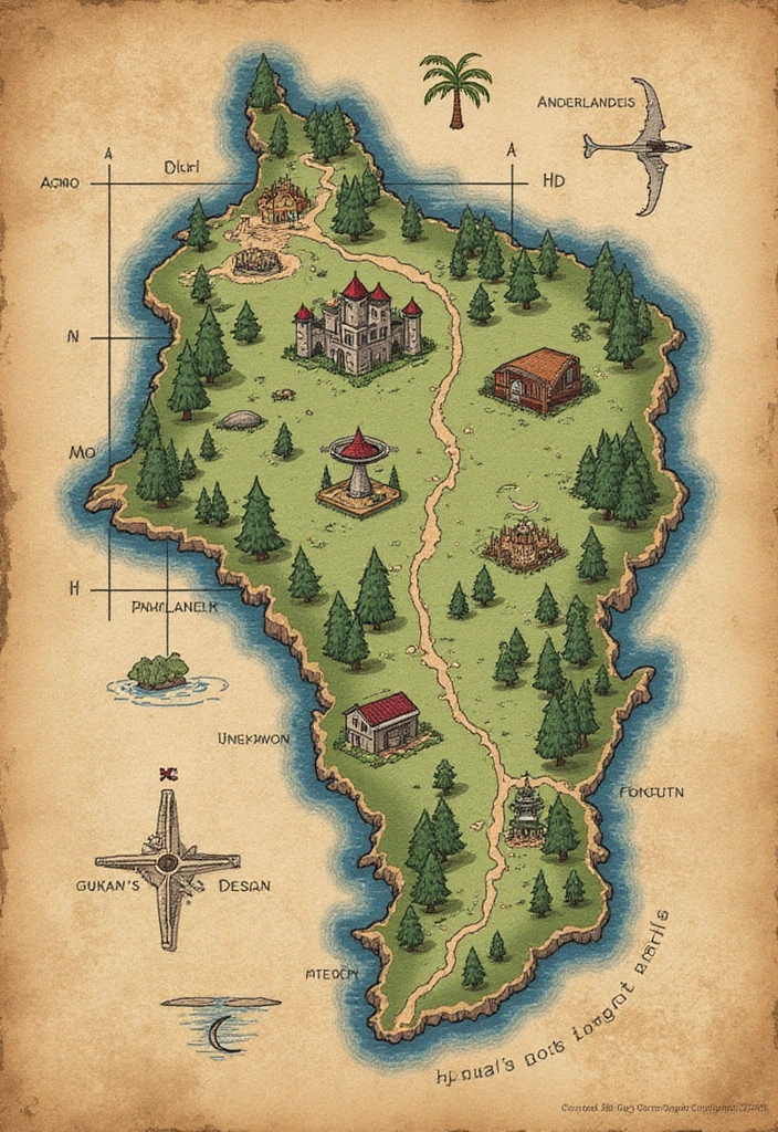 30 Magical Over the Garden Wall Tattoo Ideas for Fans - 23. Over the Garden Wall Map