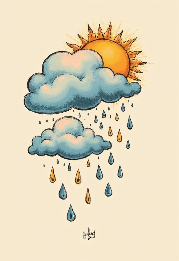 30 Magical Over the Garden Wall Tattoo Ideas for Fans - 29. Whimsical Weather Elements