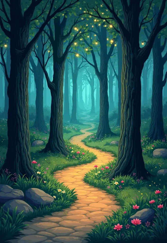 30 Magical Over the Garden Wall Tattoo Ideas for Fans - 7. Whimsical Landscape Scenes