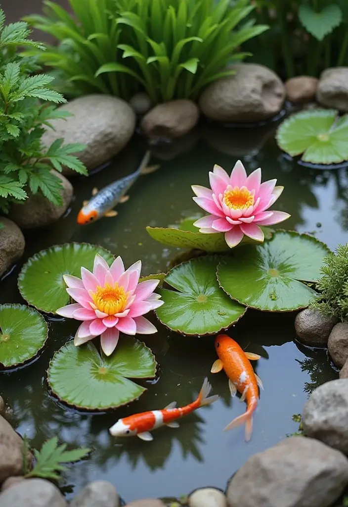 30 Mesmerizing Water Features in the Garden You’ll Want to Recreate - 1. Tranquil Miniature Pond
