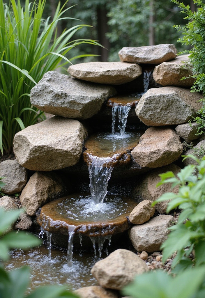 30 Mesmerizing Water Features in the Garden You’ll Want to Recreate - 11. Natural Rock Fountain