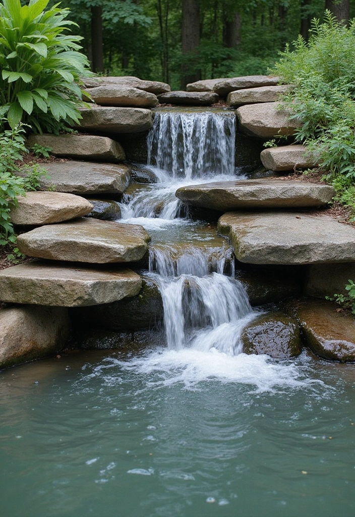 30 Mesmerizing Water Features in the Garden You’ll Want to Recreate - 17. Stone Spillway