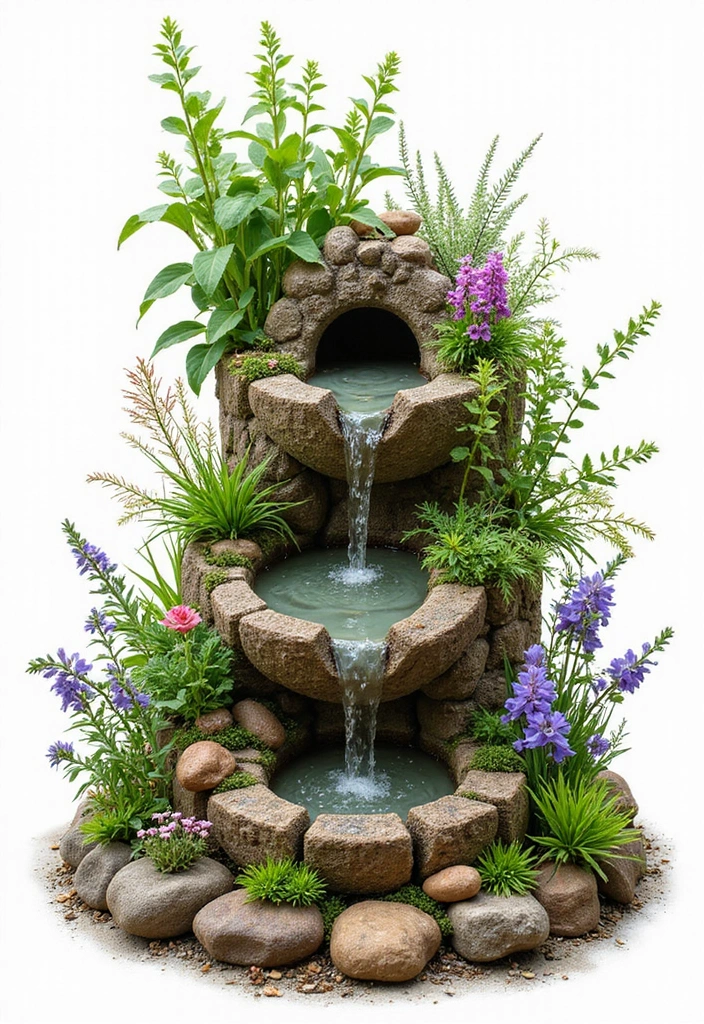 30 Mesmerizing Water Features in the Garden You’ll Want to Recreate - 18. Herb Spiral with Water Feature