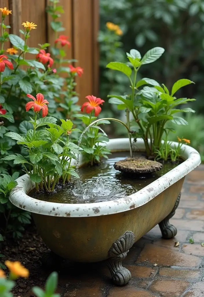 30 Mesmerizing Water Features in the Garden You’ll Want to Recreate - 23. Recycled Materials Water Feature