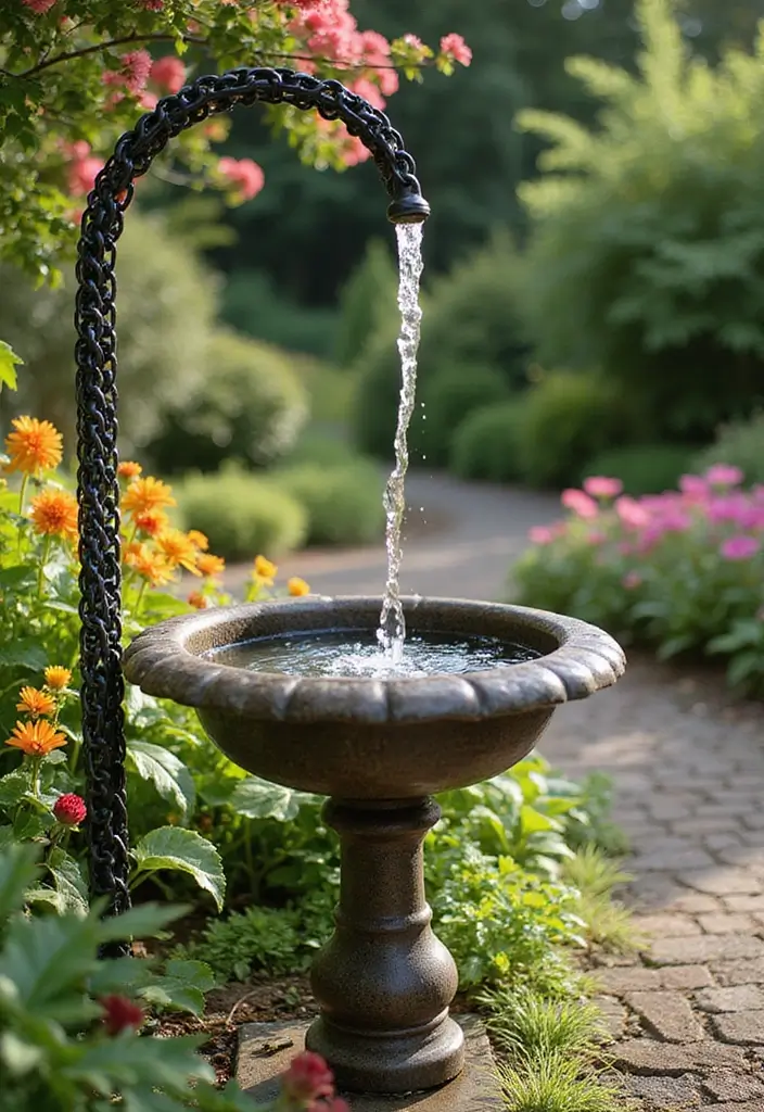 30 Mesmerizing Water Features in the Garden You’ll Want to Recreate - 27. Rain Chains
