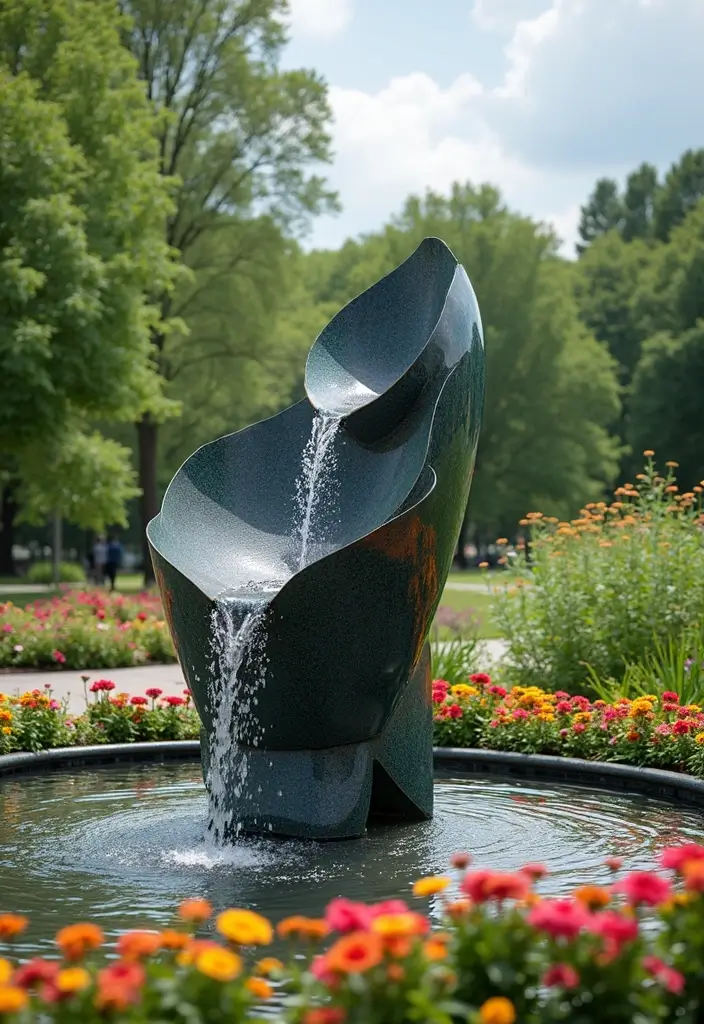 30 Mesmerizing Water Features in the Garden You’ll Want to Recreate - 28. Water Feature Sculpture