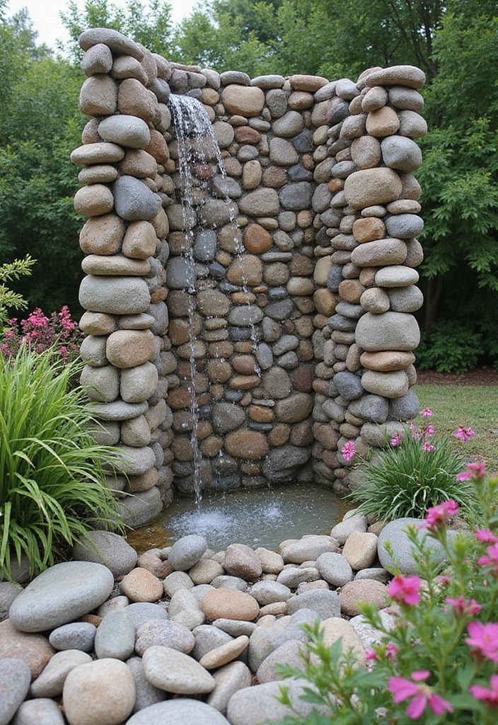30 Mesmerizing Water Features in the Garden You’ll Want to Recreate - 7. Pebble Shower