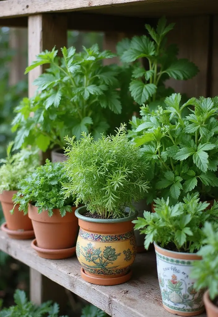 30 Over the Garden Wall Aesthetic Ideas for Cozy Fall Vibes - 11. Seasonal Herb Displays