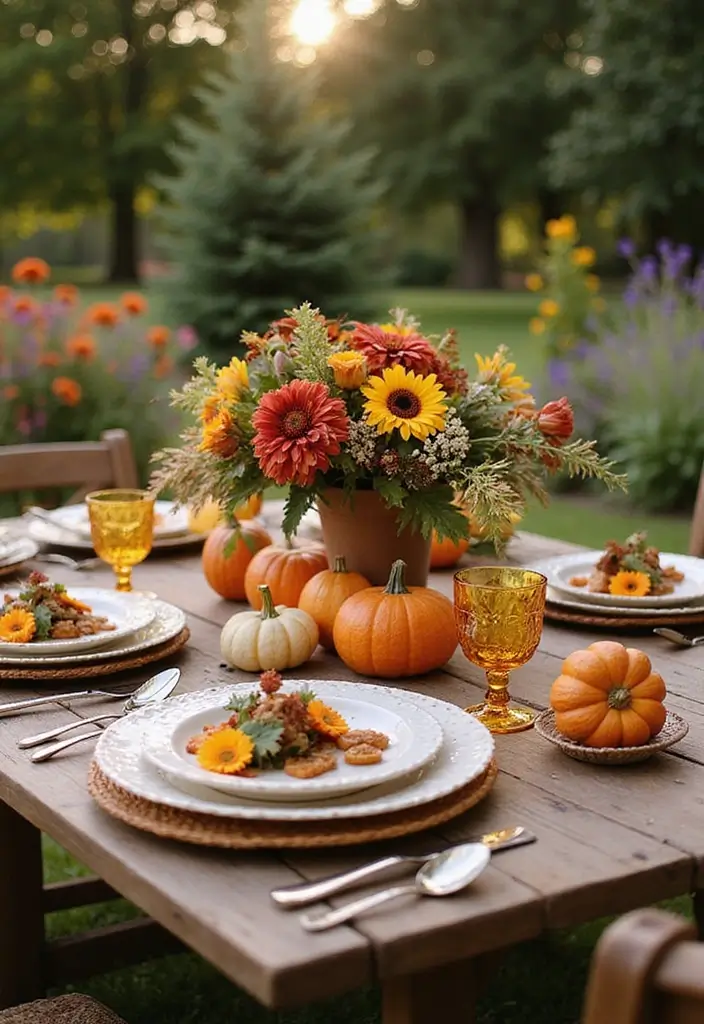 30 Over the Garden Wall Aesthetic Ideas for Cozy Fall Vibes - 23. Colorful Fall Tablescapes