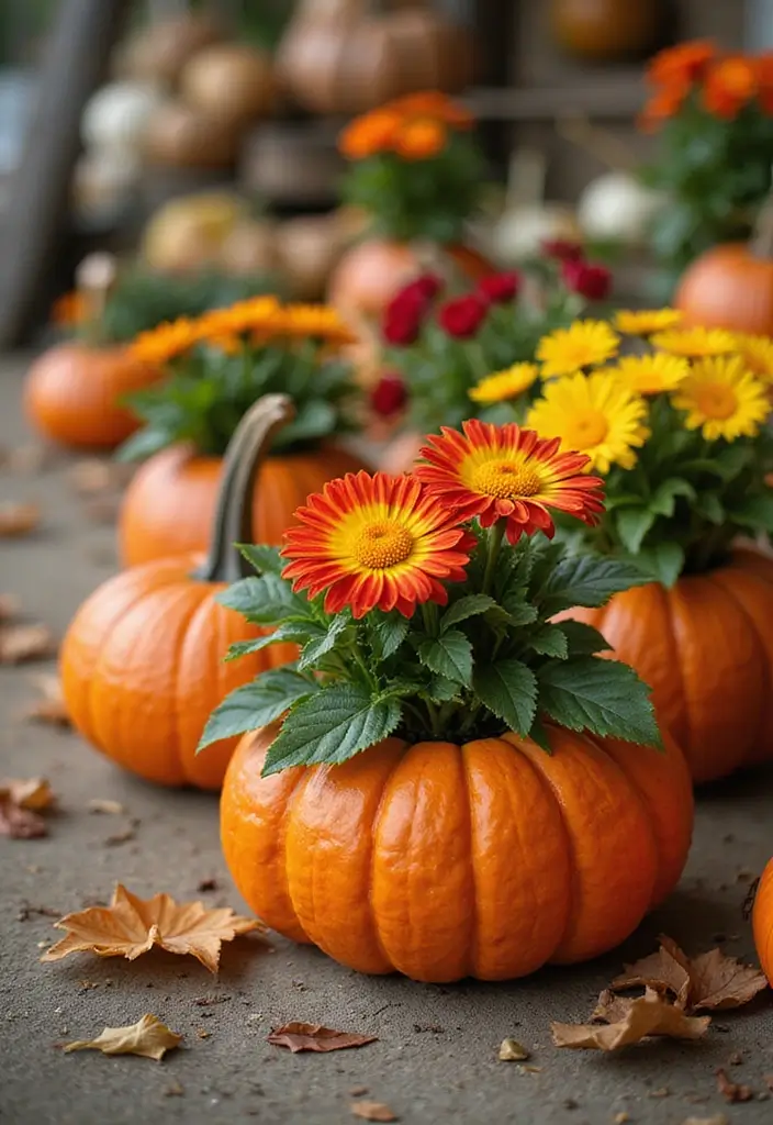 30 Over the Garden Wall Aesthetic Ideas for Cozy Fall Vibes - 3. Pumpkin Planters