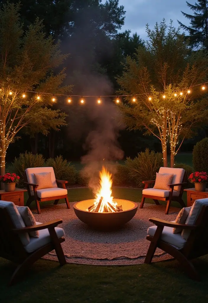 30 Over the Garden Wall Aesthetic Ideas for Cozy Fall Vibes - 4. Cozy Fire Pit Corner