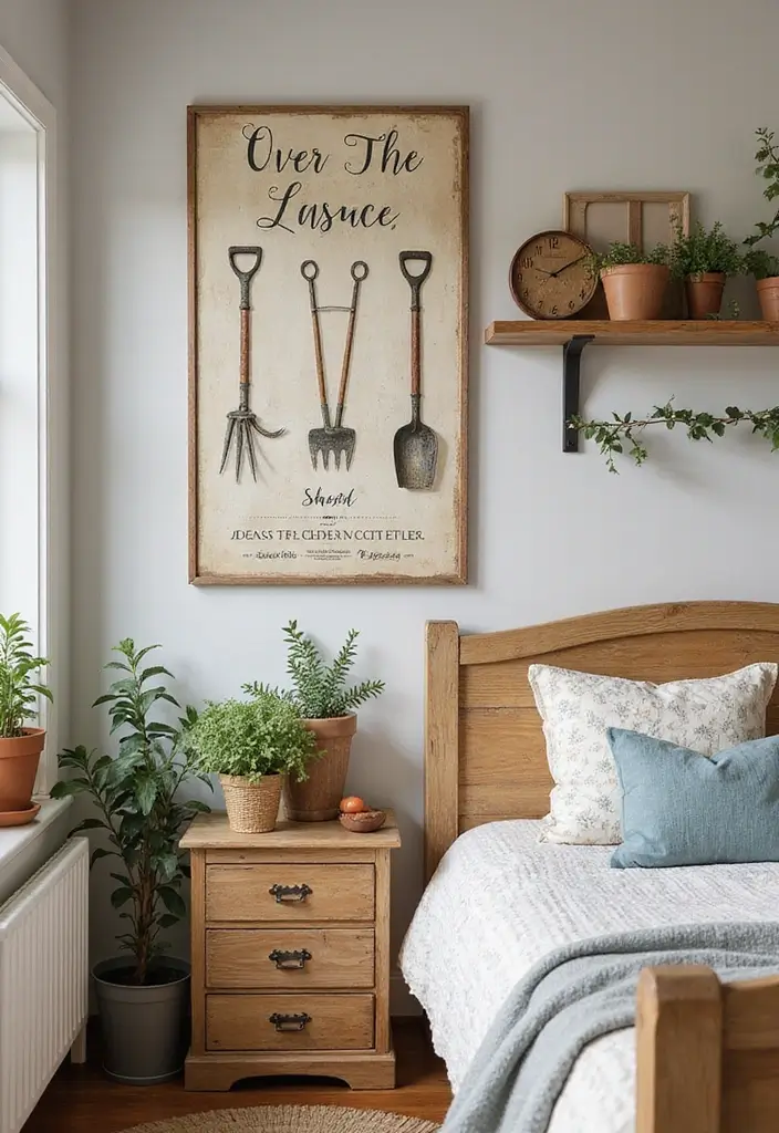 30 Over the Garden Wall Poster Designs to Decorate Your Room - 19. Vintage Garden Tools Artwork