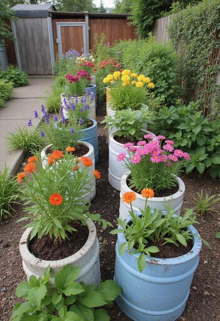 30 Raised Garden Beds Ideas Layout to Maximize Your Space - 16. Recycled Container Gardens