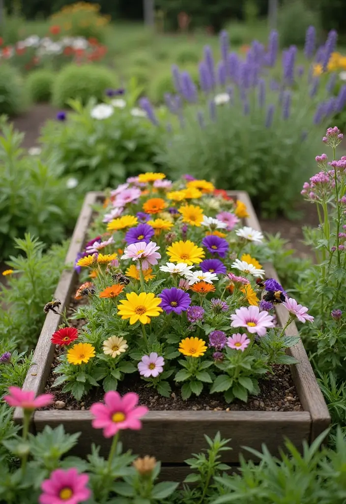 30 Raised Garden Beds Ideas Layout to Maximize Your Space - 17. Edible Flower Beds