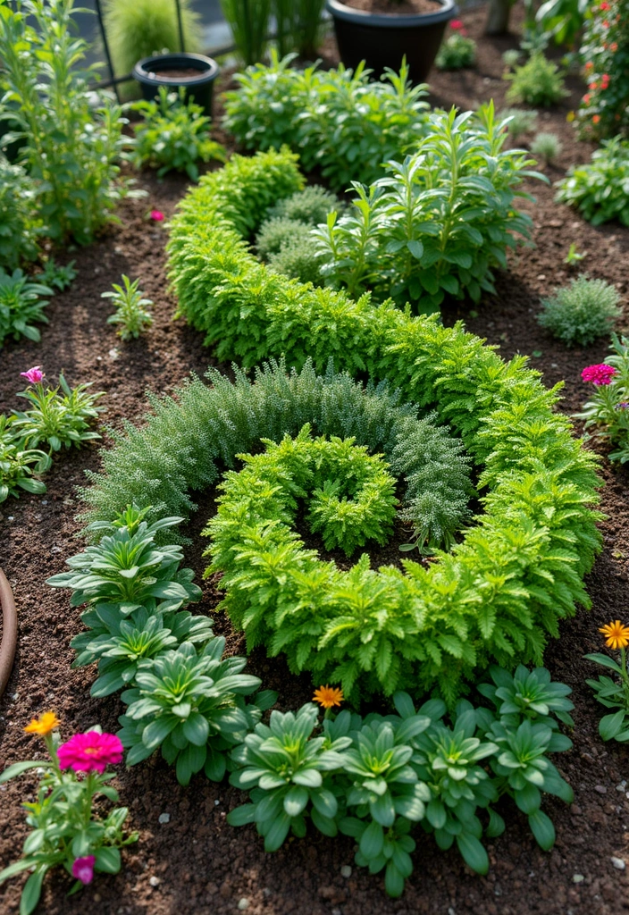 30 Raised Garden Beds Ideas Layout to Maximize Your Space - 18. Spiral Herb Gardens