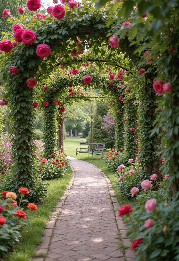 30 Rose Garden Design Layout Flower Beds for a Romantic Look - 12. Rose-Centric Pathways