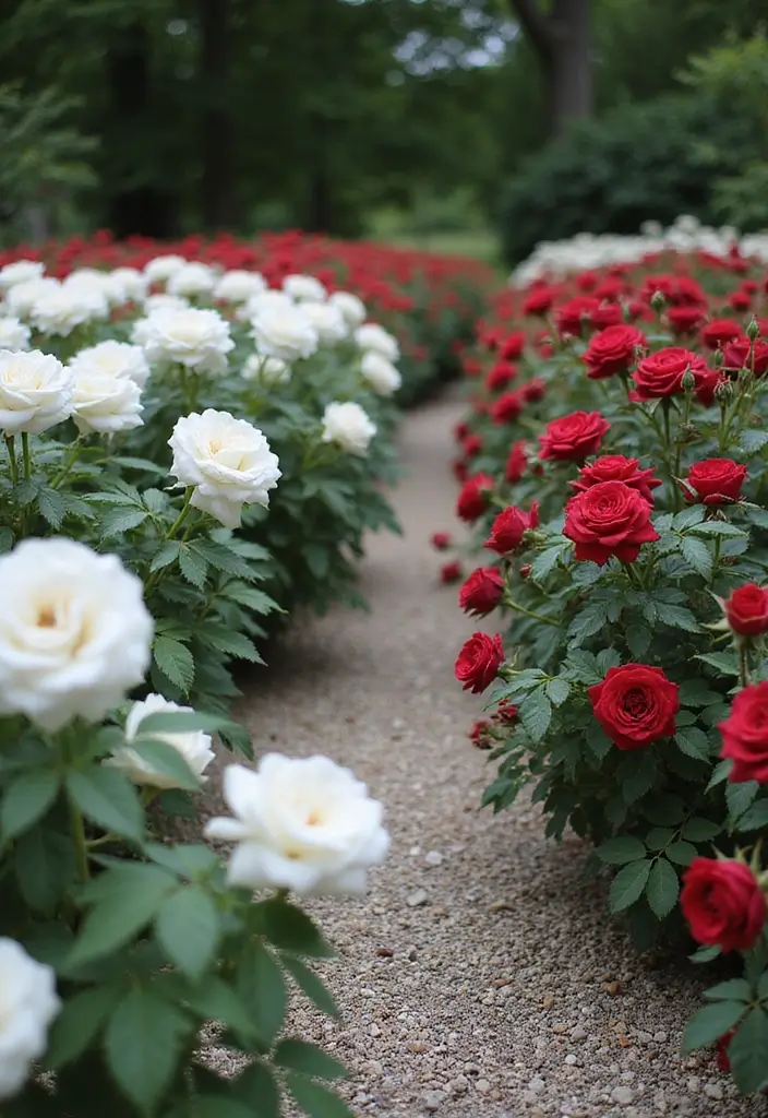 30 Rose Garden Design Layout Flower Beds for a Romantic Look - 16. Minimalist Rose Gardens