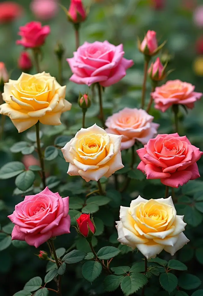 30 Rose Garden Design Layout Flower Beds for a Romantic Look - 20. Seasonal Rotation with Roses
