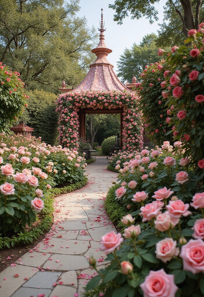 30 Rose Garden Design Layout Flower Beds for a Romantic Look - 30. Themed Rose Garden
