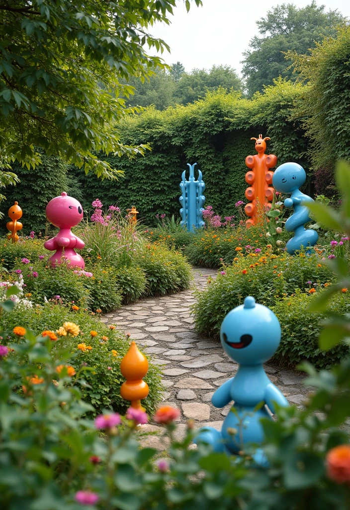 30 Simple Garden Design Ideas to Create a Calm and Beautiful Green Space - 17. Creative Garden Art